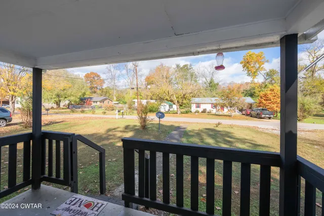 a view of city from a balcony