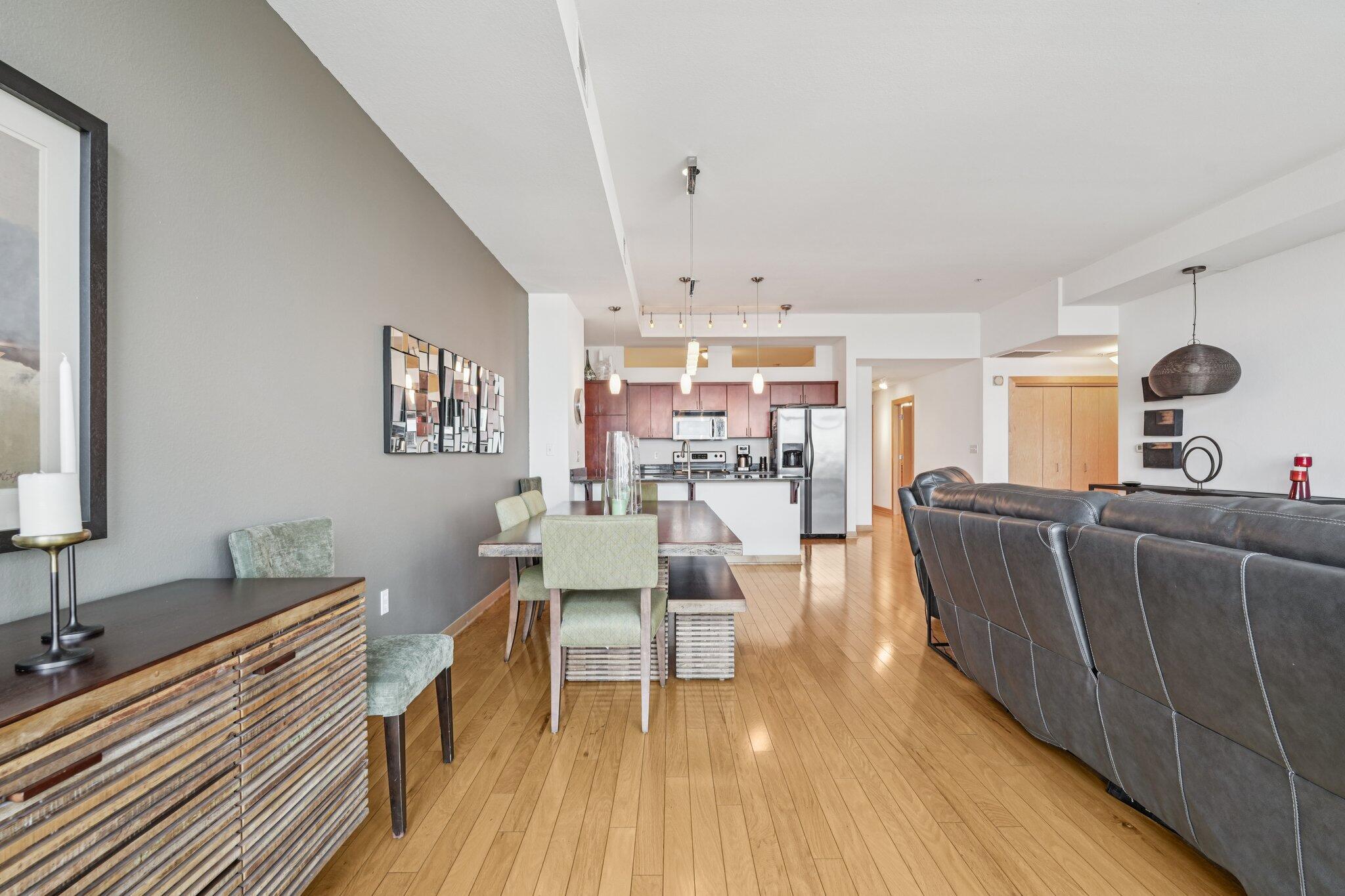 106 West Seeboth Street, Unit 908 Milwaukee, WI 53204 - Photo 14 of 46 Beautiful open concept kitchen, perfect for entertaining friends and family.