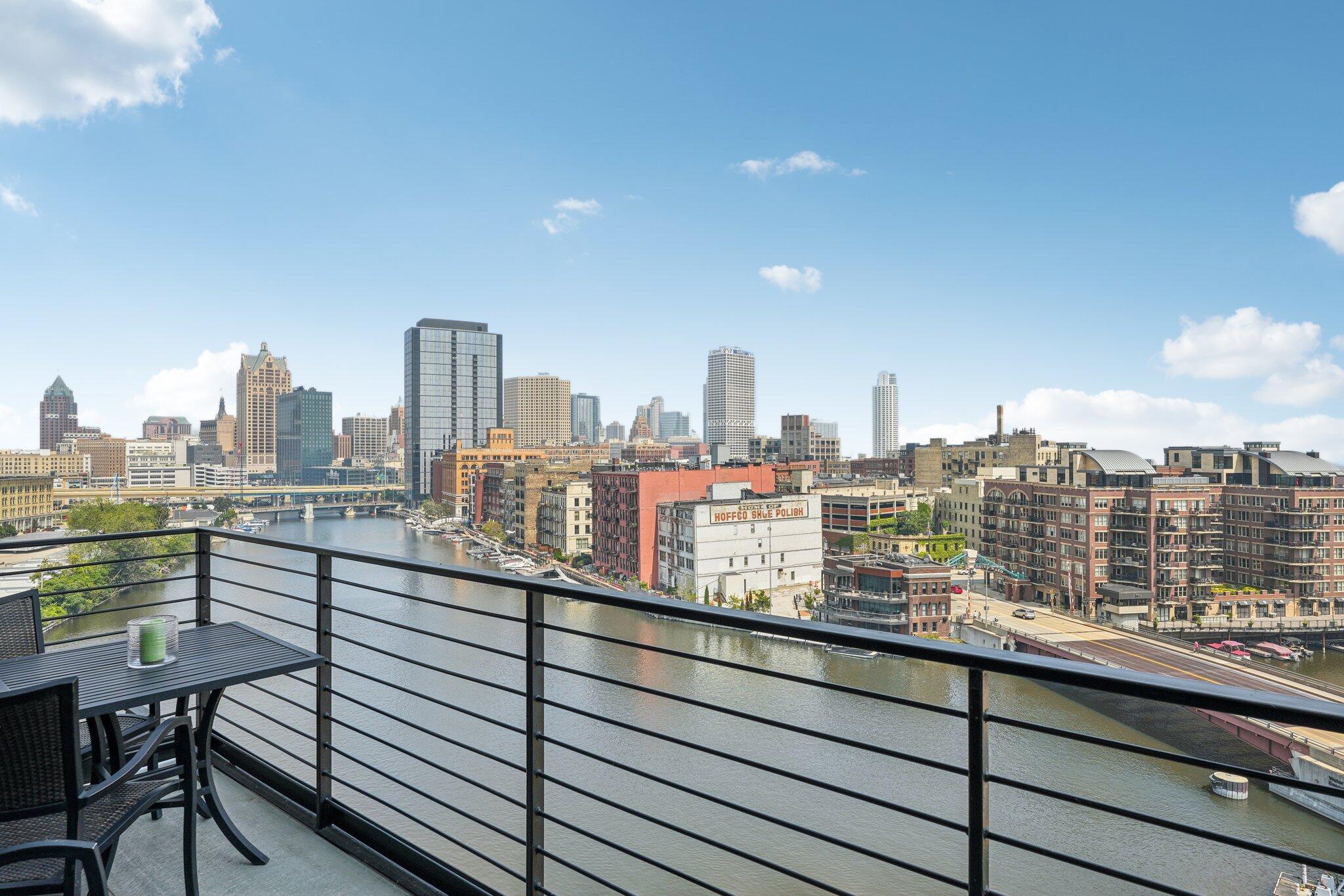 106 West Seeboth Street, Unit 908 Milwaukee, WI 53204 - Photo 28 of 48 Private Balcony over looking the Skyline