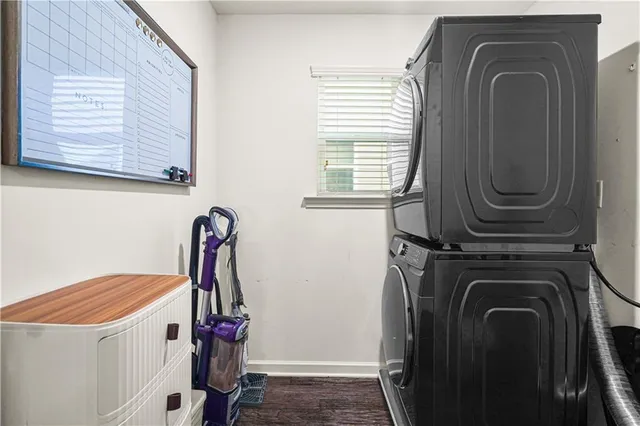 a view of a storage and utility room with windows