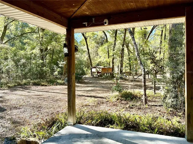 a view of outdoor space with seating space