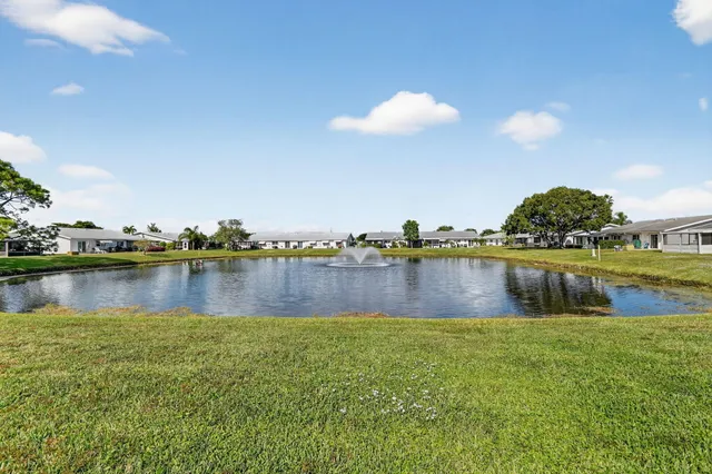 an aerial view of a swimming pool