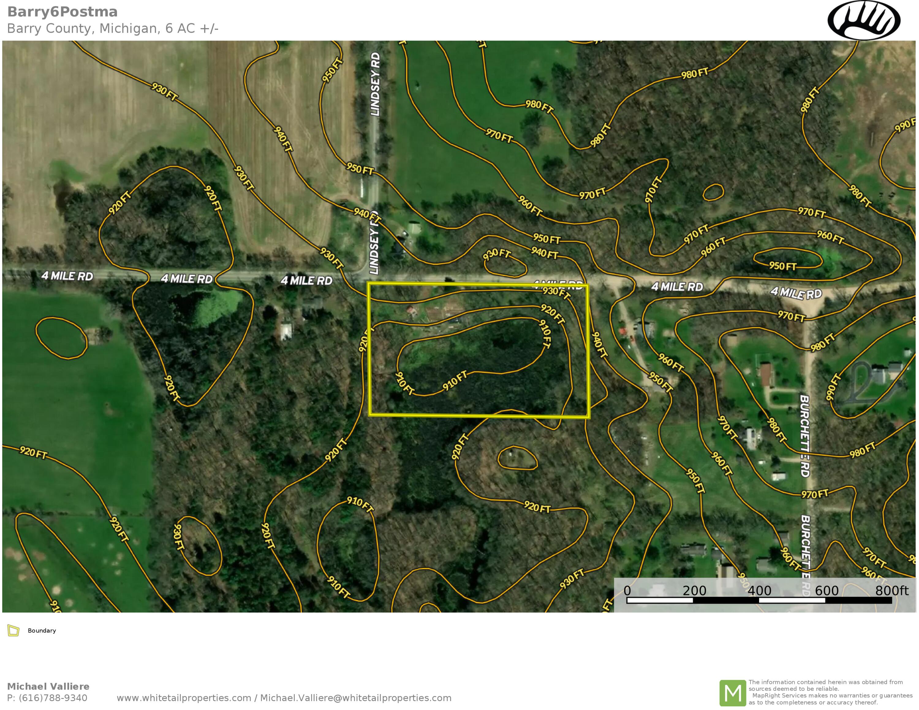 11739 4 Mile Road Plainwell, MI 49080 - Photo 31 of 32 Aerial with Topography