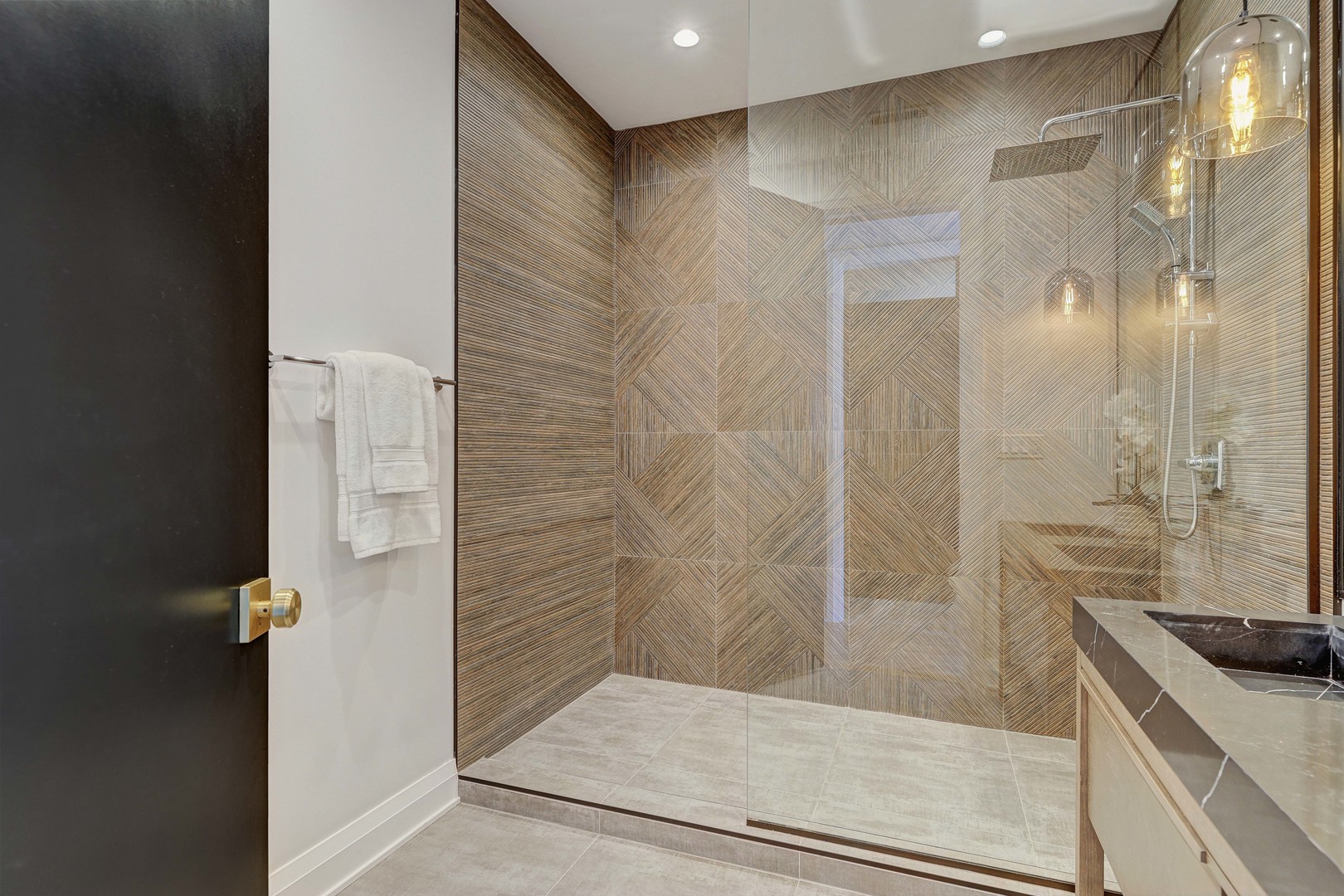 3406 North Keating Avenue Chicago, IL 60641 - Photo 18 of 30 a bathroom with a shower and a sink