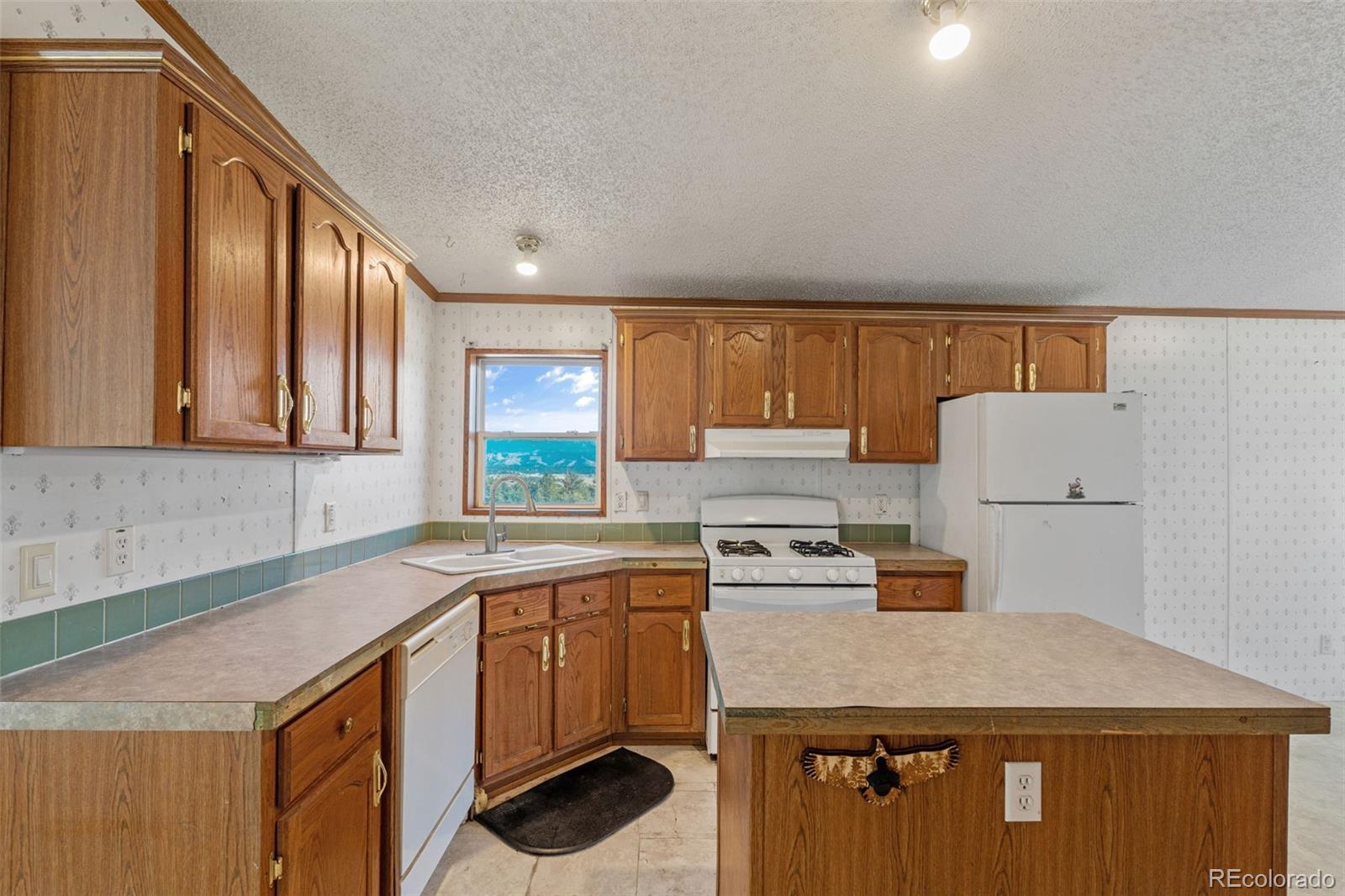 1711 Witcher Mtn. Road Guffey, CO 80820 - Photo 11 of 41 a kitchen with a sink a stove and cabinets