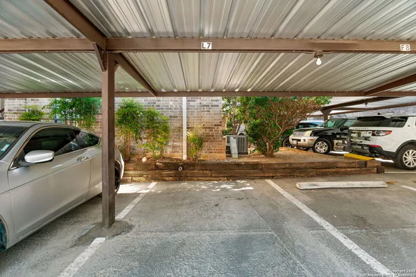 a car parked in a parking garage