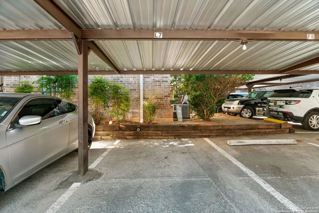 a car parked in a parking garage