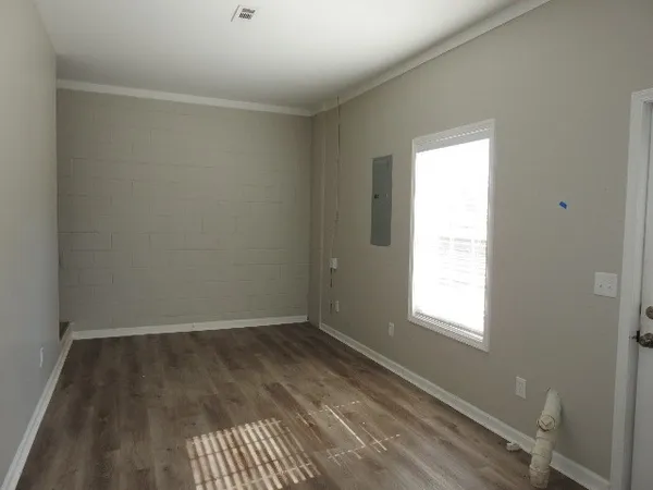 an empty room with a window