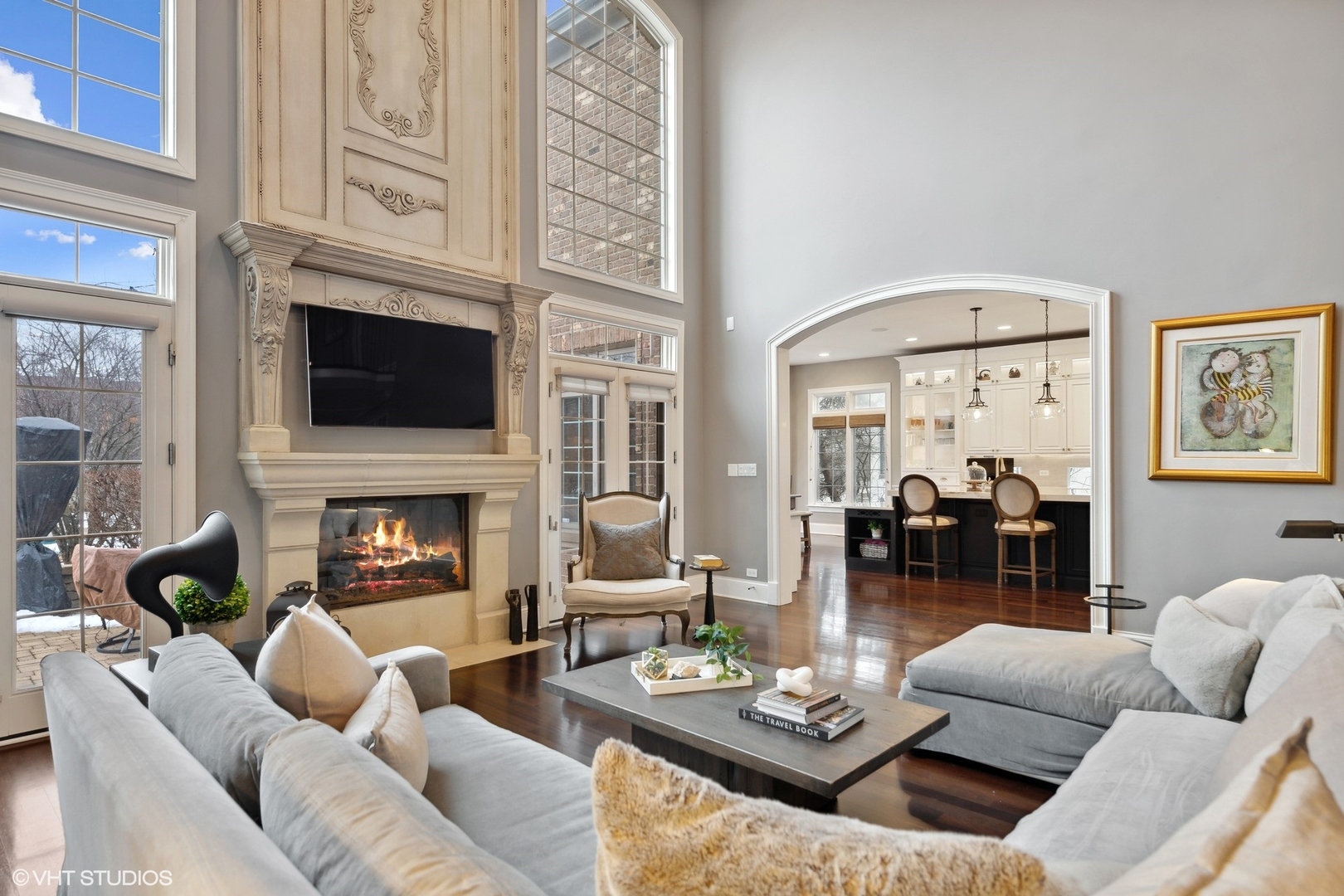 3825 Oak Avenue Northbrook, IL 60062 - Photo 17 of 56 a living room with furniture a fireplace and a flat screen tv