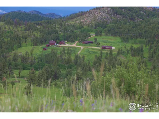 a view of a lush green hillside and a building