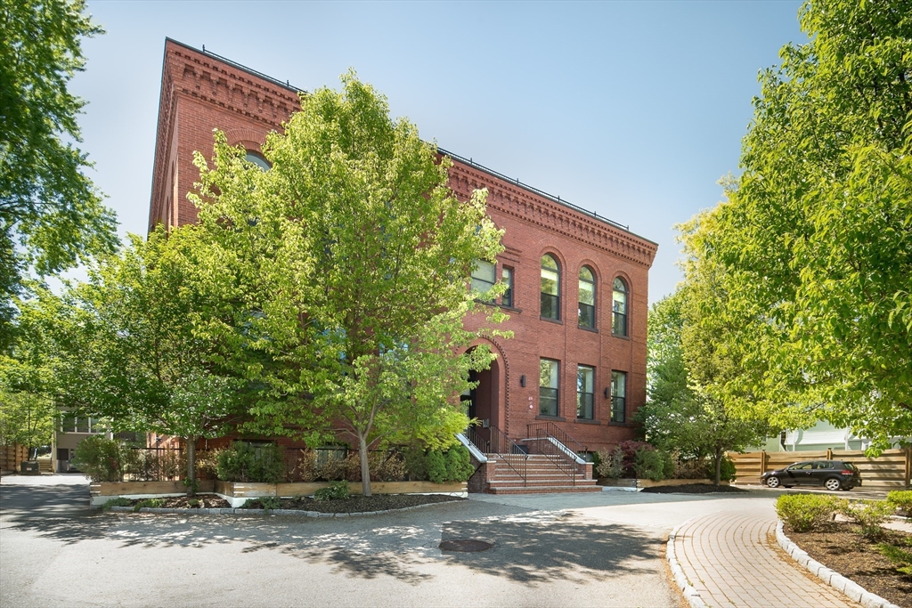 a front view of a building