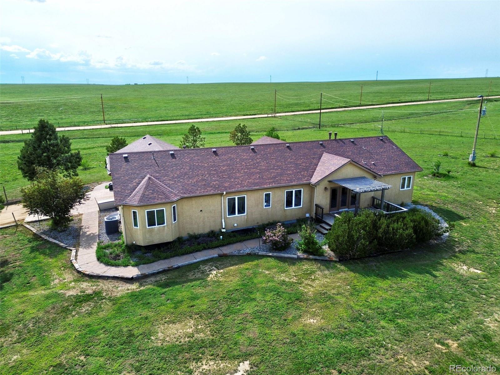 1625 North Yoder Road Yoder, CO 80864 - Photo 36 of 50 an aerial view of a house with a garden