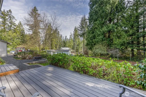 a view of a backyard