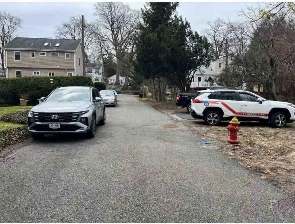 a car parked on the side of a street