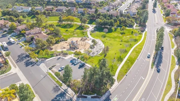 a view of a swimming pool with a fountain