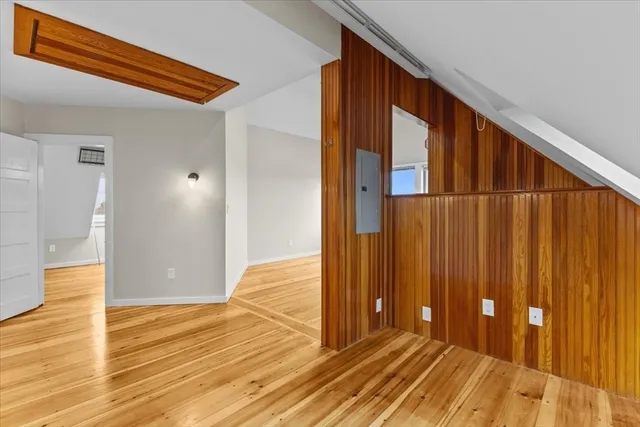 a view of wooden door