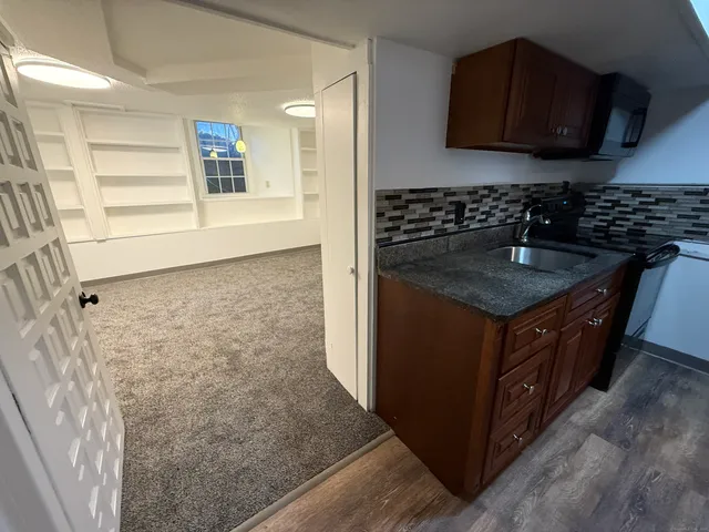 an empty room with windows