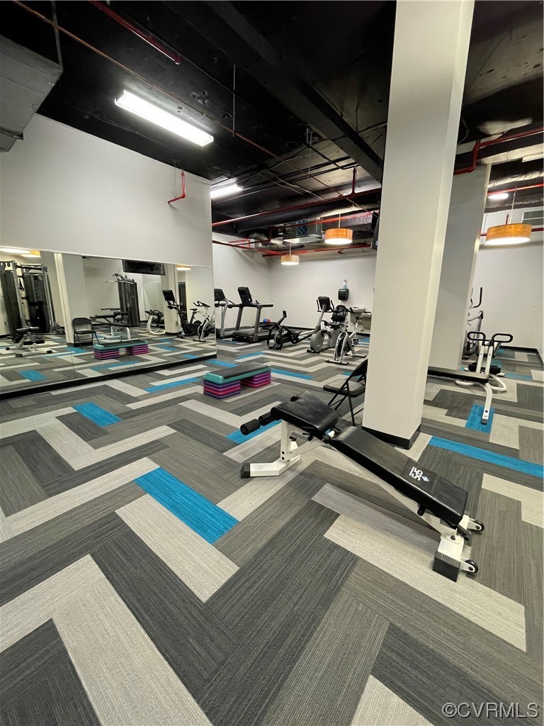 413 Stuart Circle, Unit U5E Richmond, VA 23220 - Photo 27 of 29 a room with lots of gym equipment