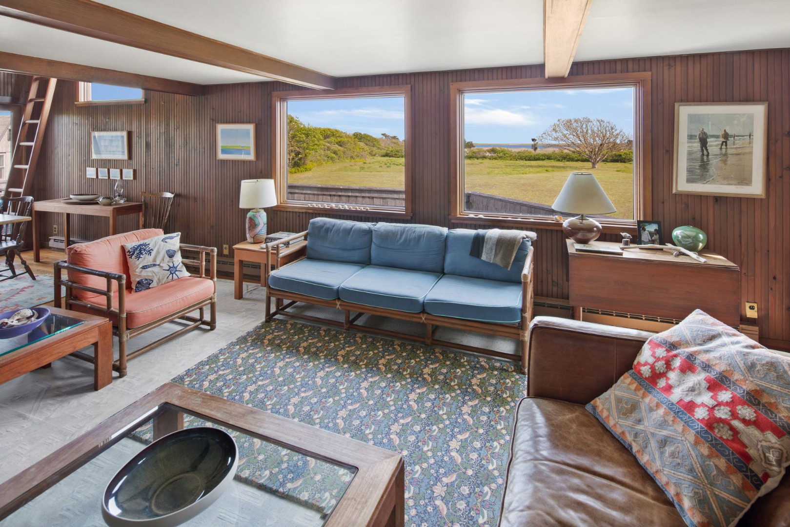 38 Black Point Road Chilmark, MA 02535 - Photo 16 of 38 a living room with furniture and a large window