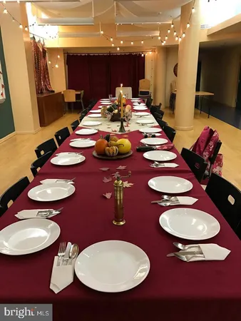 a room with gym equipment