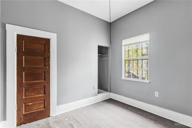 an empty room with a window