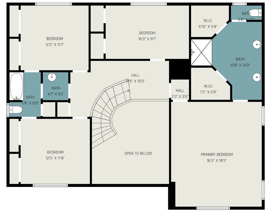 9530 Arcade Drive Spring, TX 77379 - Photo 37 of 37 Upstairs floorplan view.