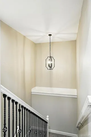 a view of a hallway with a small space