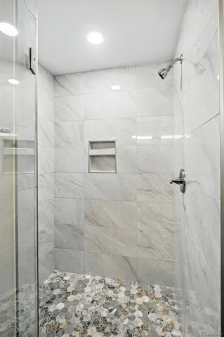 a bathroom with a shower