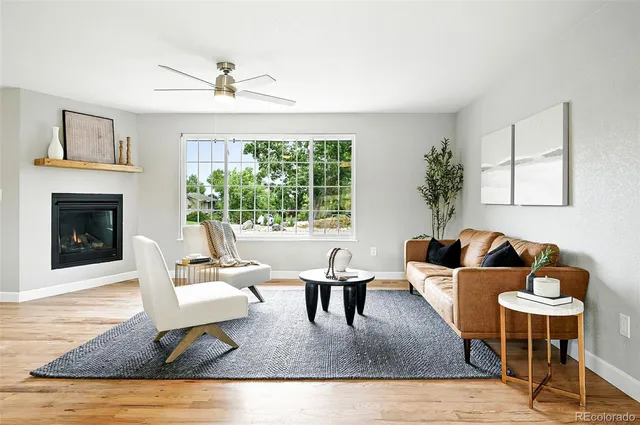 a living room with furniture rug and window