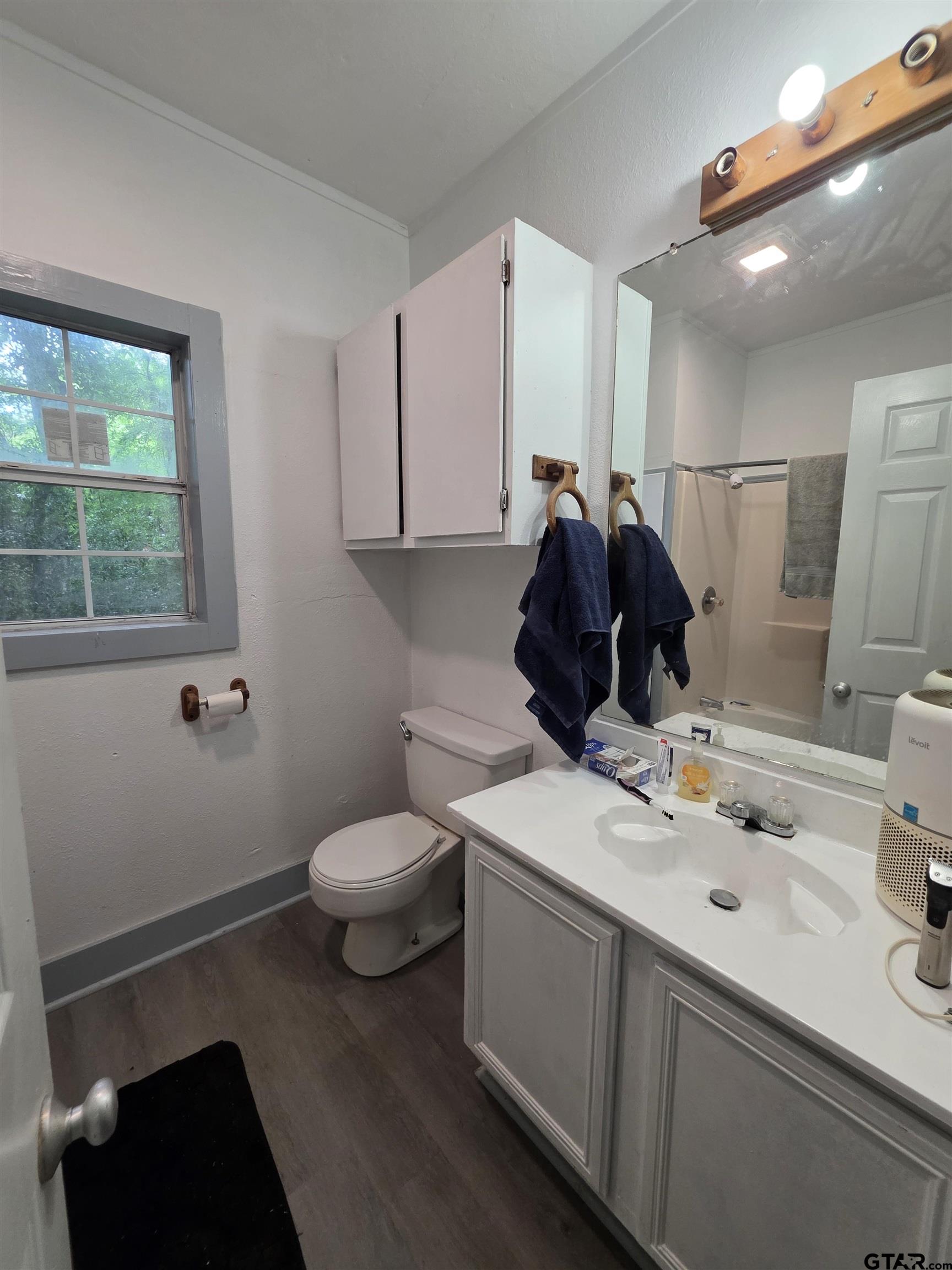 316 North Hospital Street Rusk, TX 75785 - Photo 17 of 21 a bathroom with a sink a toilet and a mirror