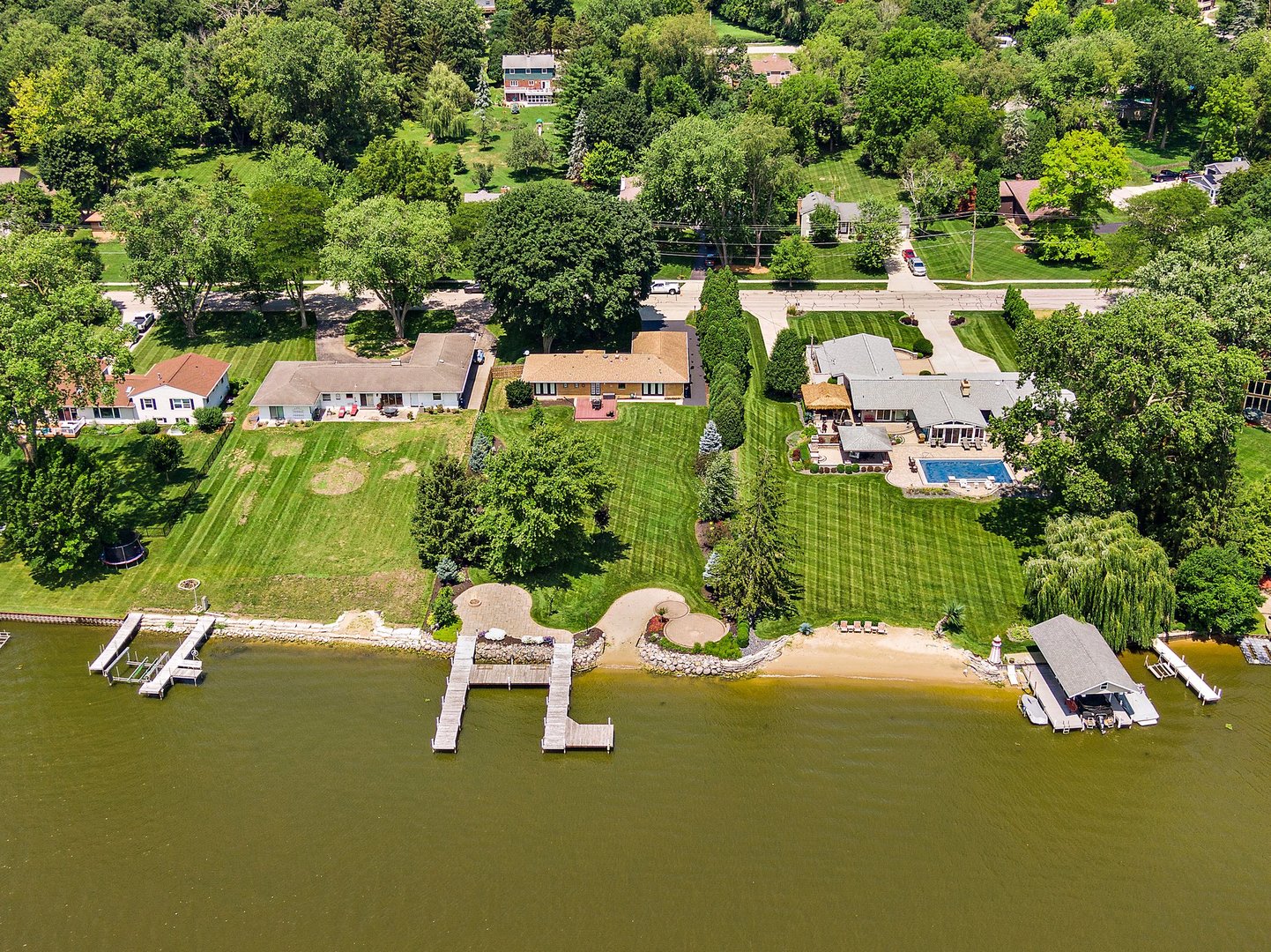 1037 North Harrison Street Algonquin, IL 60102 - Photo 35 of 46 an aerial view of a house with garden space and street view