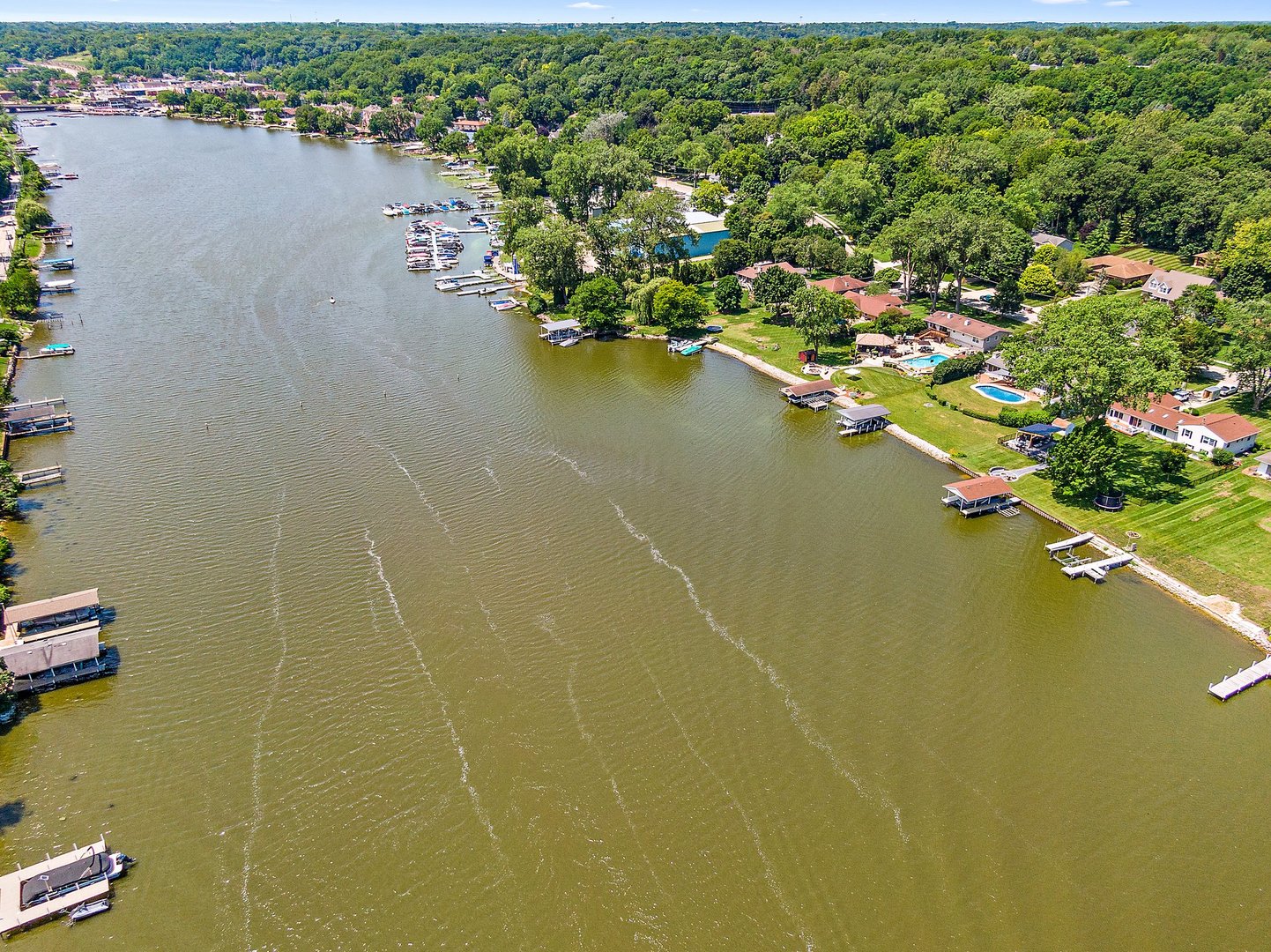 1037 North Harrison Street Algonquin, IL 60102 - Photo 37 of 46 an aerial view of residential houses with outdoor space and lake view
