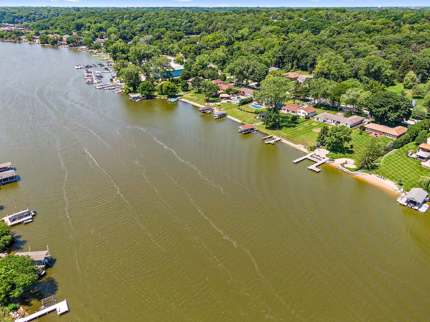 1037 North Harrison Street Algonquin, IL 60102 - Photo 38 of 46 an aerial view of residential houses with outdoor space and lake view