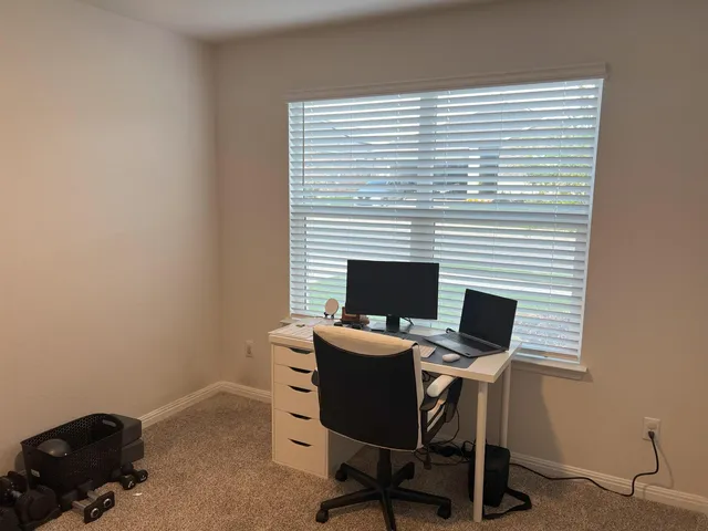 a view of a workspace with a window