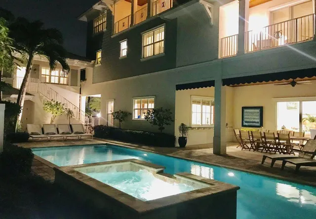 a view of a golf course with a lake