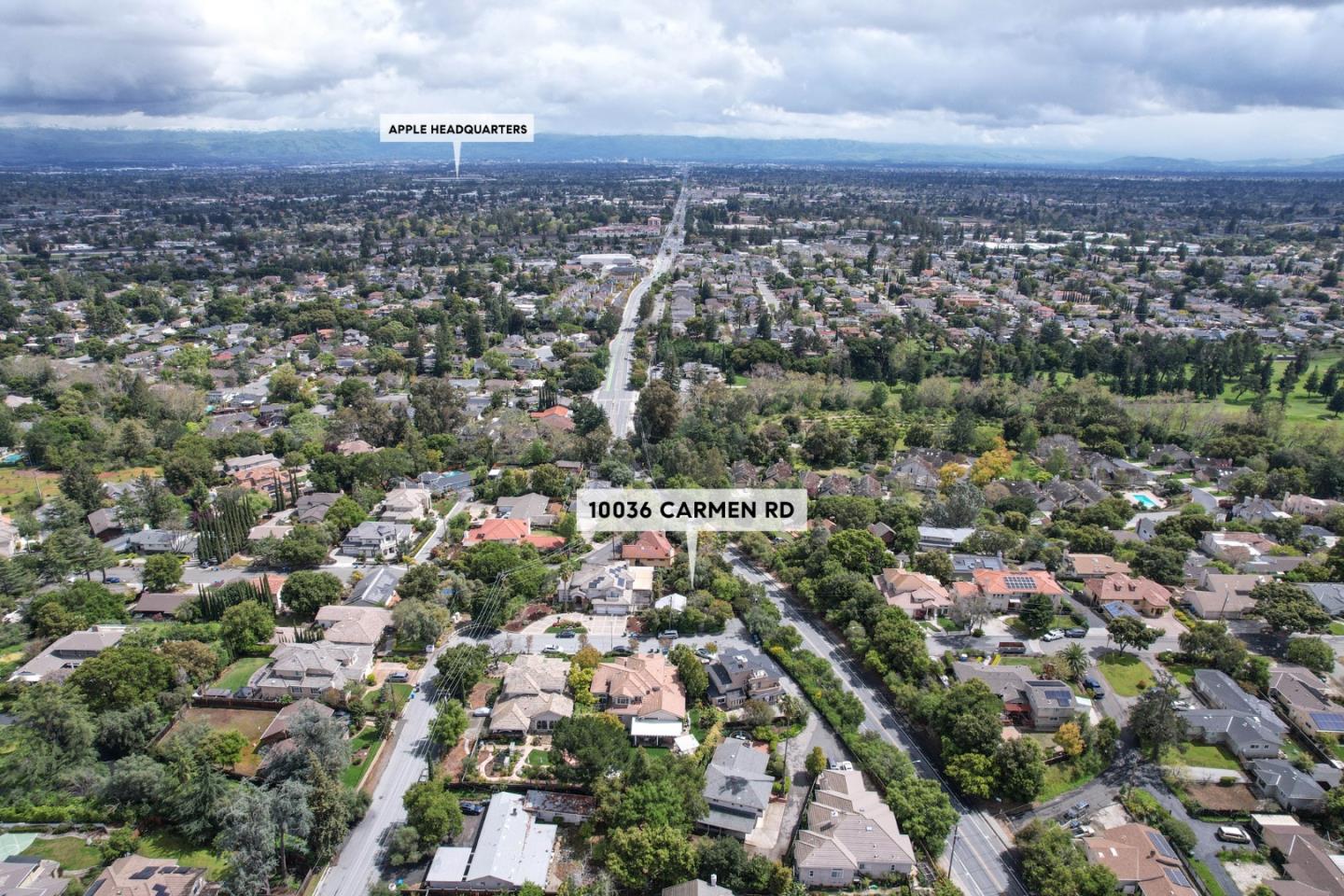 10036 Carmen Road Cupertino, CA 95014 - Photo 14 of 17 an aerial view of multiple house