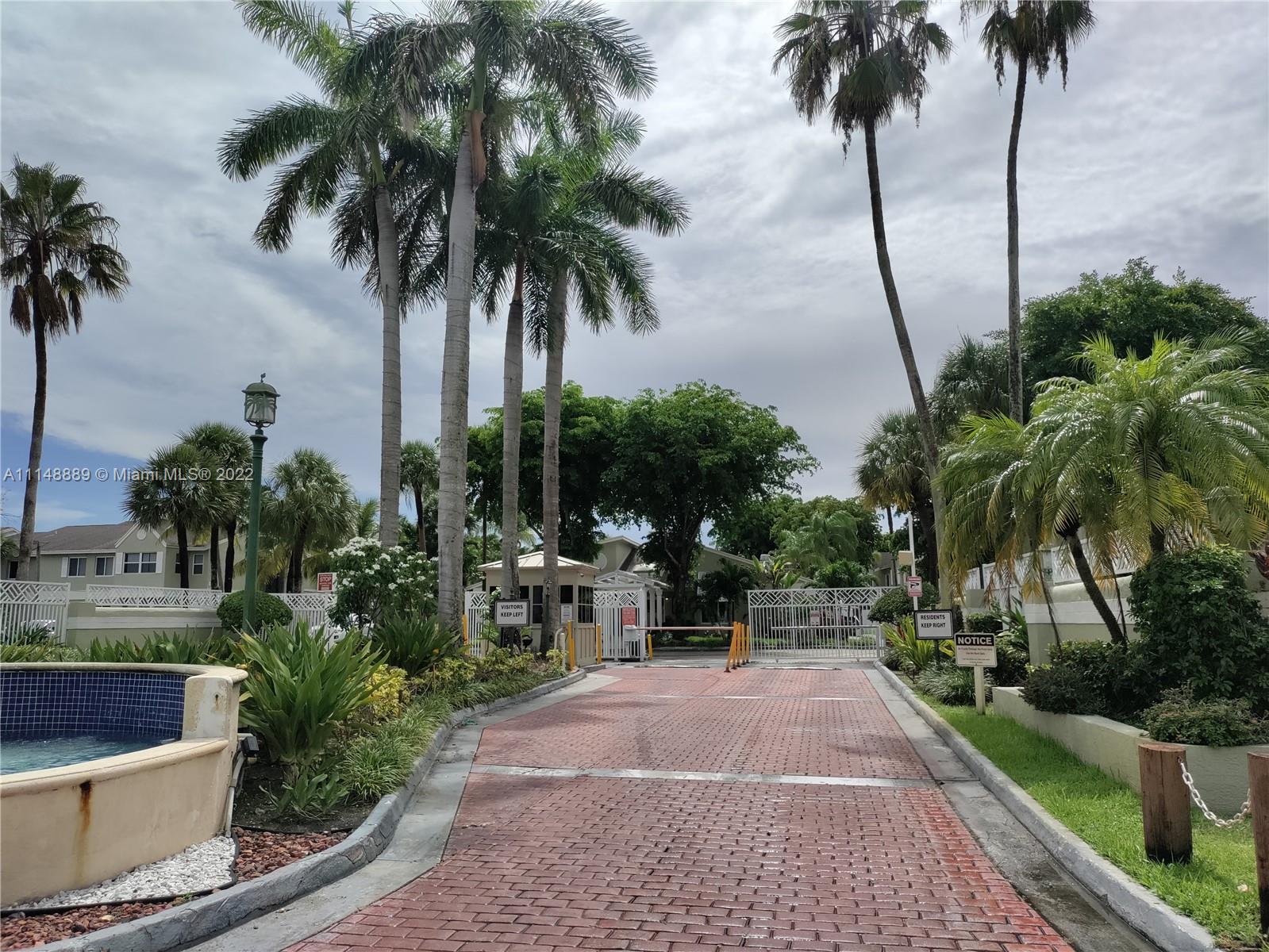 a view of outdoor space with palm trees