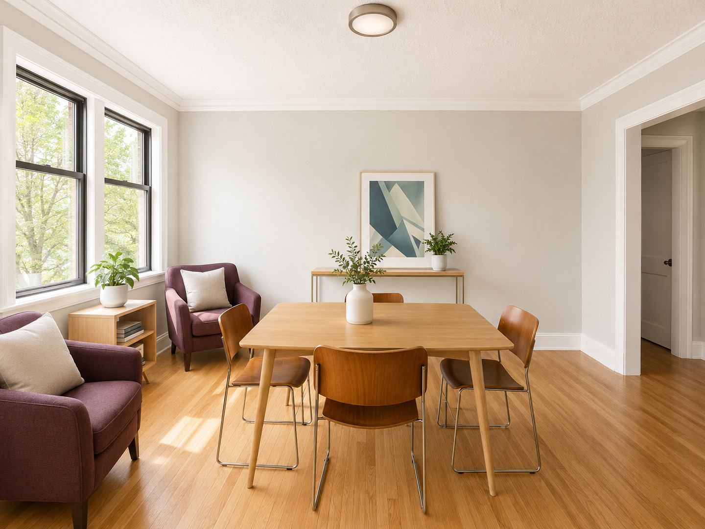 2348 West Addison Street, Unit C2 Chicago, IL 60618 - Photo 3 of 8 a view of a dining room with furniture and wooden floor