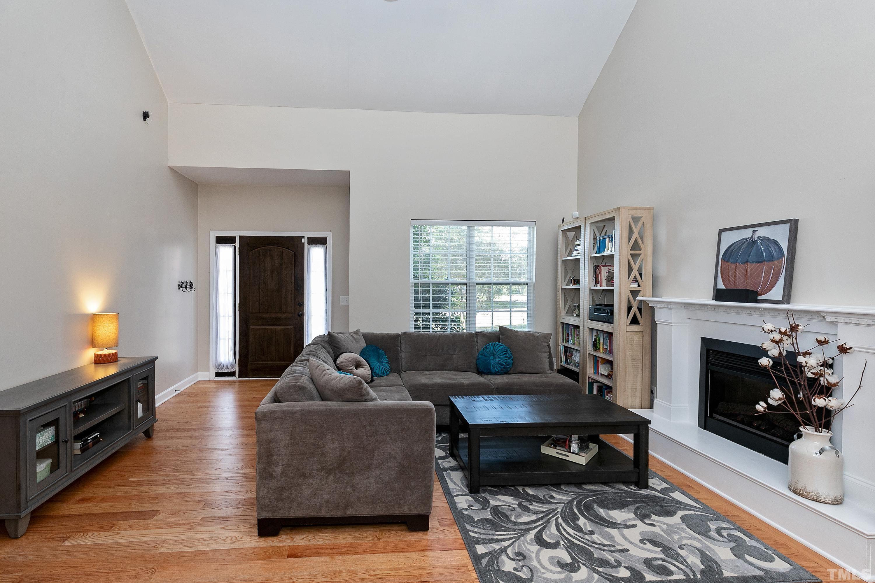 7025 Onslow Stephenson Road Willow Spring, NC 27592 - Photo 5 of 30 a living room with furniture a rug a fireplace and a window