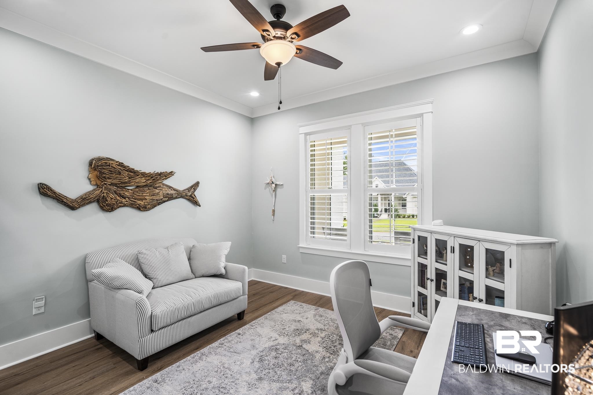 21702 Pillars Street Fairhope, AL 36532 - Photo 27 of 54 Room featuring wood-finish flooring, recessed lighting, and a ceiling fan with integrated light