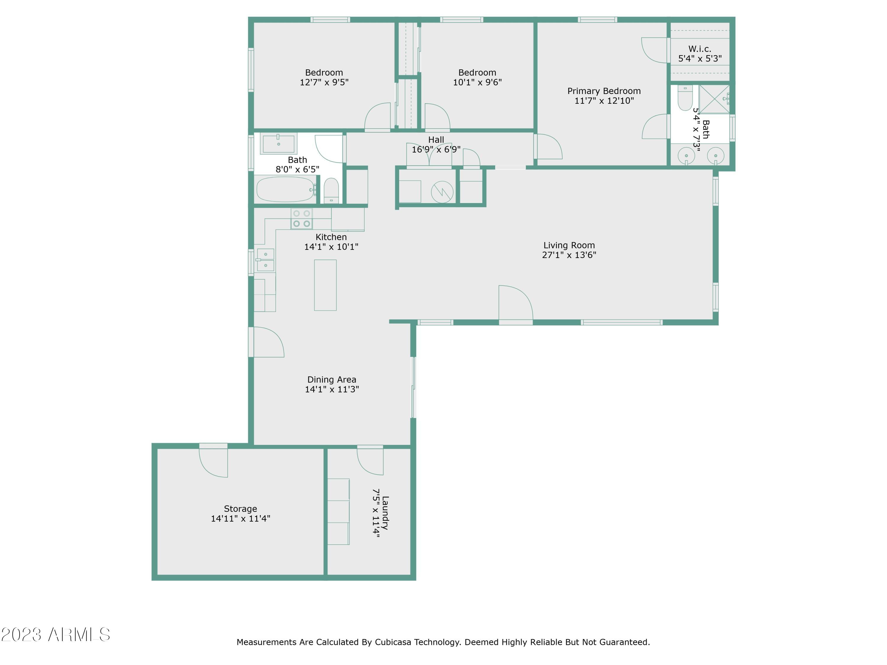 4137 East Granada Road Phoenix, AZ 85008 - Photo 59 of 59 Floorplan with dimensions