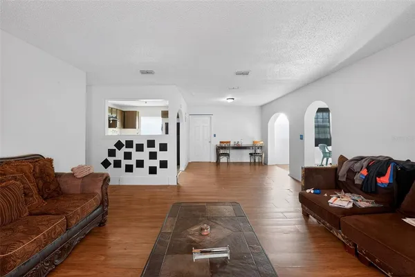 a living room with furniture and a couch