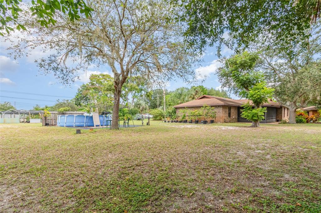 155 11th Avenue Osteen, FL 32764 - Photo 27 of 42 a blue swimming pool is sitting in middle of a large yard