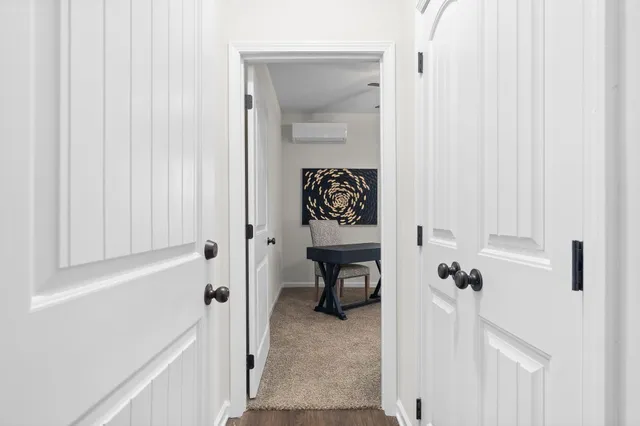 a view of a hallway with a elevator