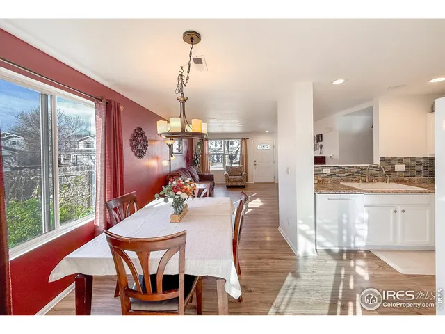 a view of a dining room and livingroom view