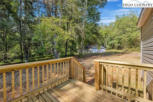 a view of wooden deck