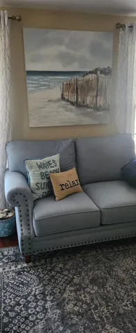 a living room with furniture