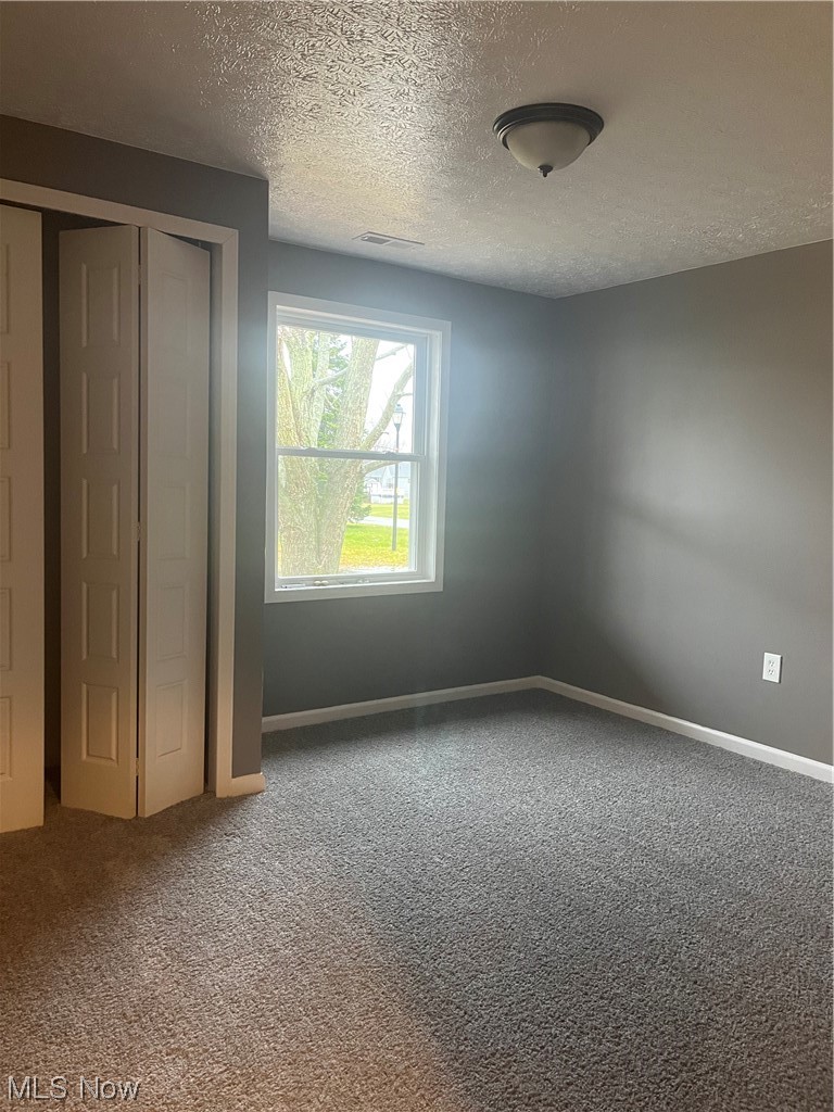 419 Stable Road Lagrange, OH 44050 - Photo 7 of 21 Unfurnished bedroom featuring a closet, a textured ceiling, and carpet