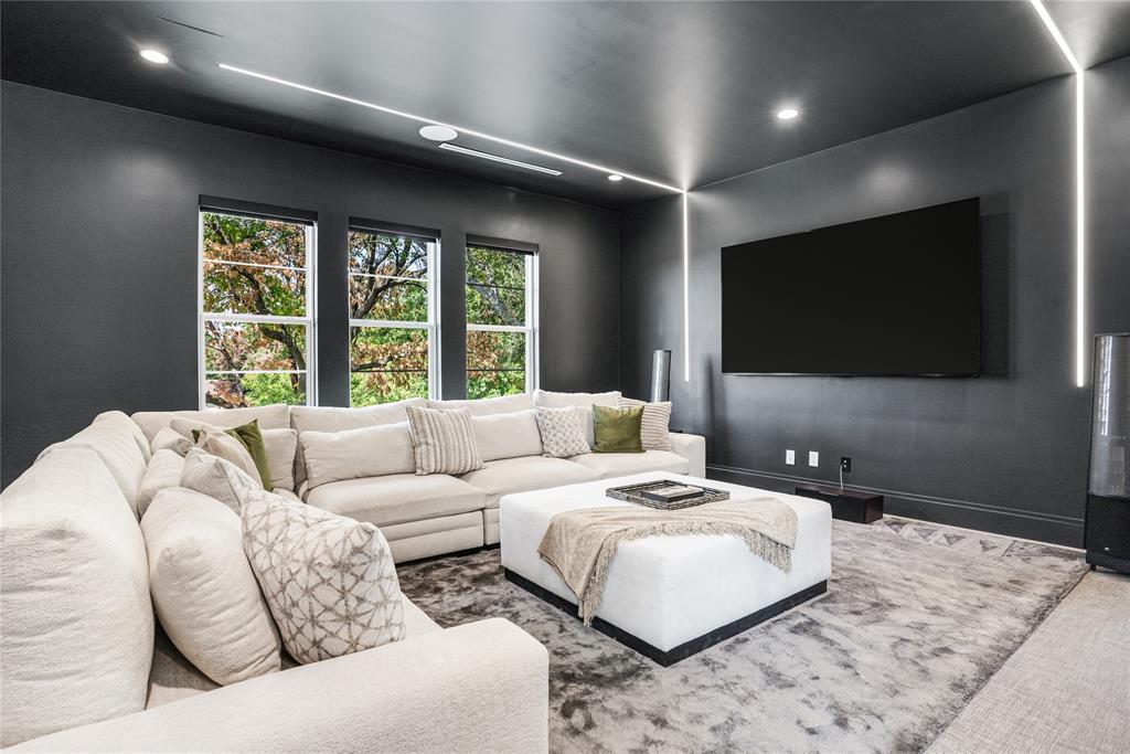 5510 Caladium Drive Dallas, TX 75230 - Photo 26 of 40 a living room with couches and a flat screen tv