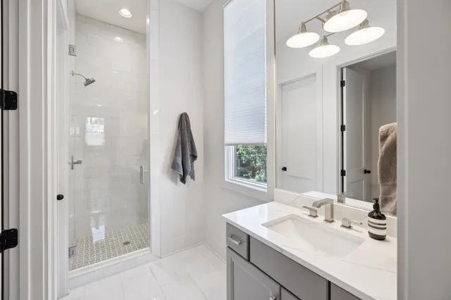 a bathroom with a shower